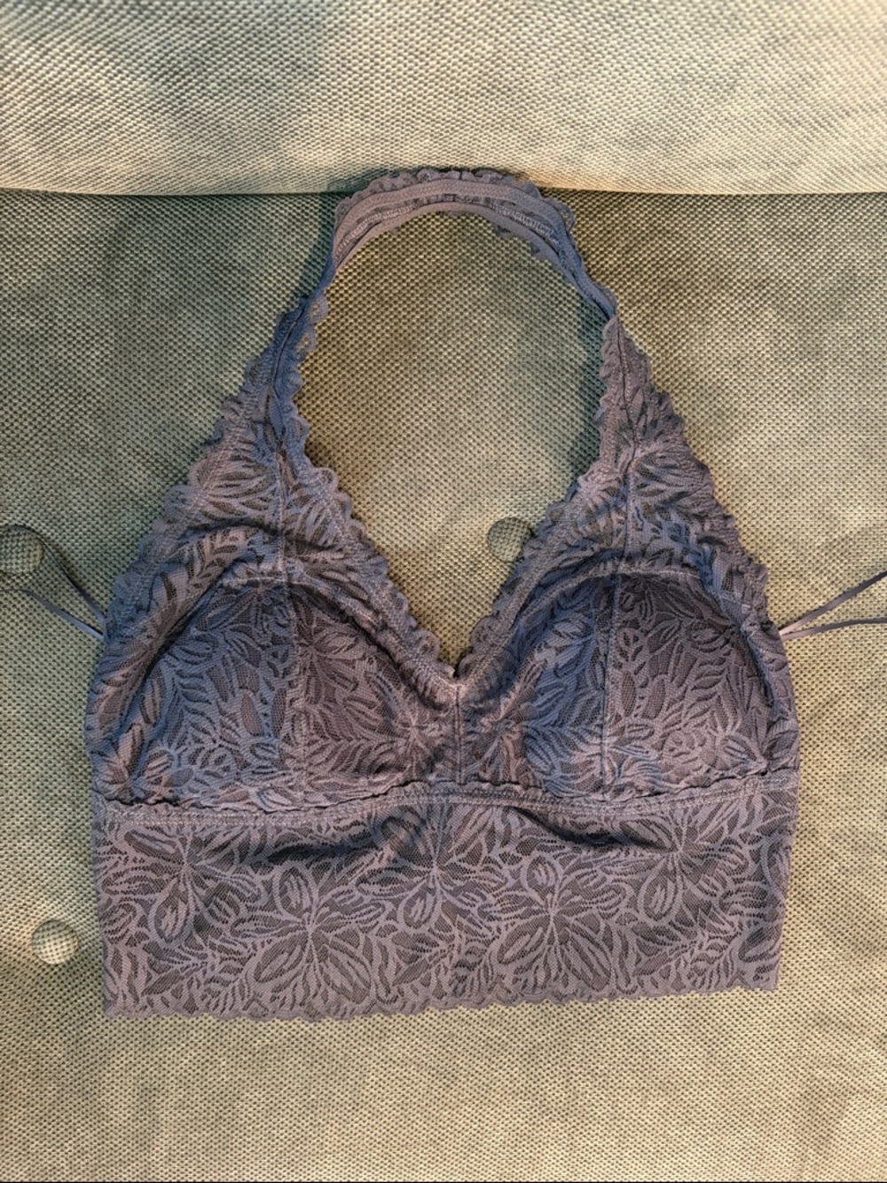aerie Navy Floral Lace Halter Bralette
